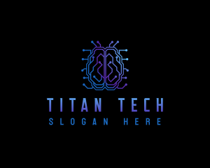 Brain Tech Circuit logo design