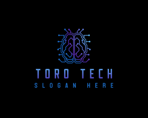 Brain Tech Circuit logo design