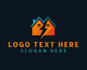 House - Lightning Bolt House logo design