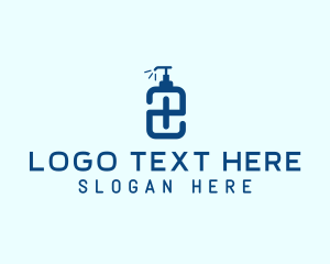 Hygienic - Blue Hand Sanitizer Letter E logo design