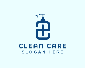 Hygienic - Blue Hand Sanitizer Letter E logo design