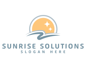 Daylight - Sunny Beach Ocean logo design