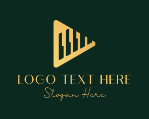 Singer - Gold Play Button Music logo design