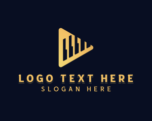 Concert - Play Button Music logo design