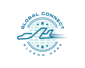 International - International Globe Airplane logo design
