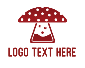 Red - Mushroom Lab Flask logo design