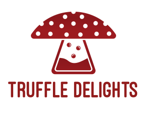 Truffle - Mushroom Lab Flask logo design