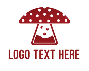 Science - Mushroom Lab Flask logo design