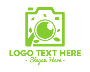Photo Booth - Green Leaf Lens logo design