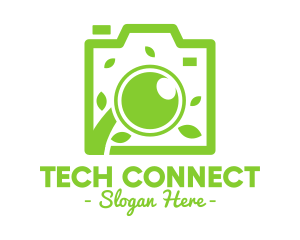 Instagram Vlogger - Green Leaf Lens logo design