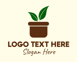 Organic Farm - Boho Plant Pot logo design