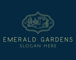 Garden Trowel & Boots logo design