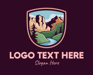 Countryside - Lake Outdoor Badge logo design