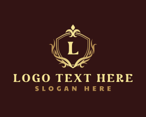 Fleur De Lis - Luxury Royal Shield Crest logo design