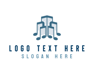 Musical Symbol - Note Symbol Building logo design