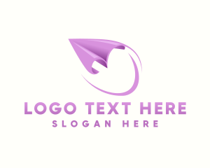 Logistics Paper Plane Courier Logo