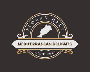 Mediterranean - Morocco Country Map logo design