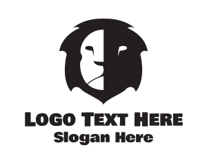 Lion Head - Lion Face Shadow logo design