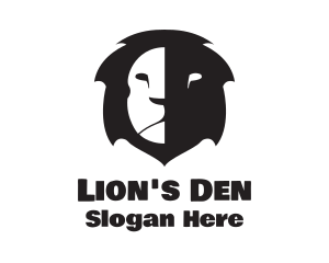 Lion Face Shadow logo design