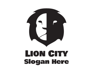 Lion Face Shadow logo design