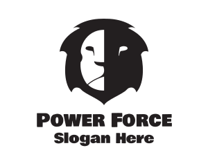 Lion Face Shadow logo design