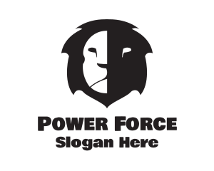 Aggressive - Lion Face Shadow logo design