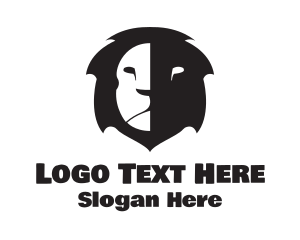 Aggressive - Lion Face Shadow logo design