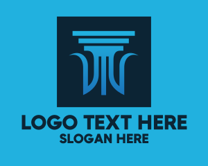 Victory - Blue Legal Column logo design