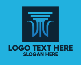 Column - Blue Legal Column logo design
