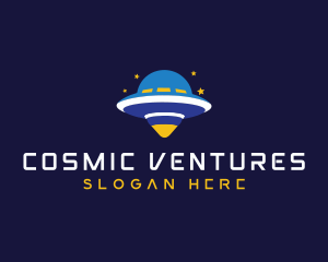 UFO Spaceship Cosmic logo design