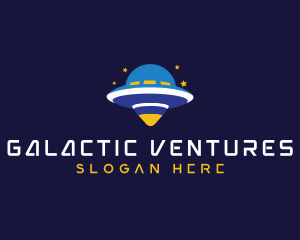 UFO Spaceship Cosmic logo design