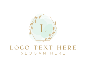 Feminine - Leaf Watercolor Wedding Event logo design