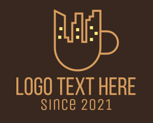 Caffeine - City Coffee Cup logo design