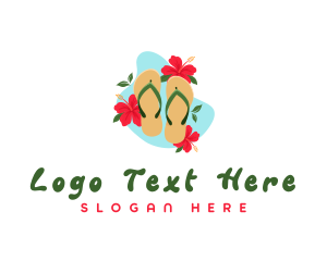 Summer - Summer Hibiscus Slippers logo design