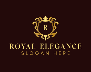 Elegant Shield Crown logo design