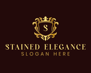 Elegant Shield Crown logo design