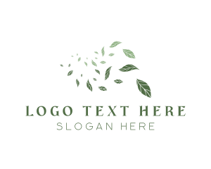 Windy - Organic Flying Leaf logo design