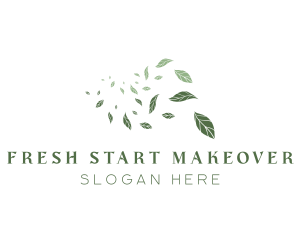 Organic Flying Leaf logo design