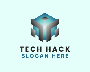 Tech Cyber Cube logo design