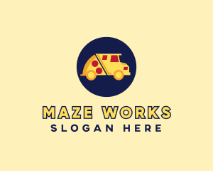 Pizza Delivery Food Truck logo design