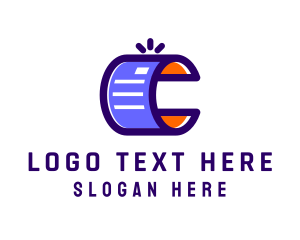 Written - Paper Document Letter C logo design