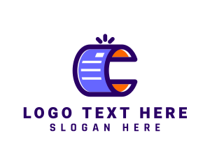 Spreadsheet - Paper Document Letter C logo design