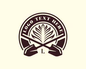 Eco - Shovel Garden Planting logo design