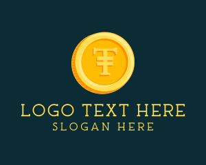 Wealth - 3D Gold Coin Letter T logo design