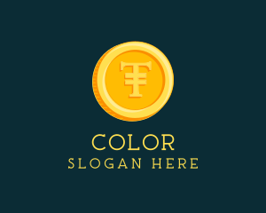 Coin - 3D Gold Coin Letter T logo design