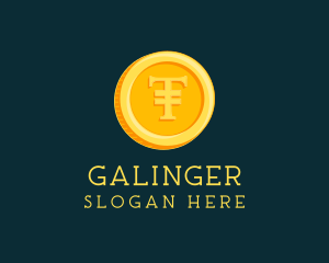 Investing - 3D Gold Coin Letter T logo design