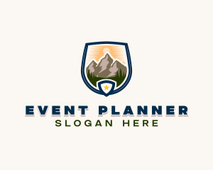 Hiker - Mountain Outdoor Peak logo design