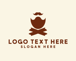 Lush - Mustache Beard Barber logo design