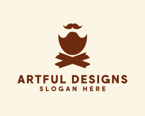 Mustache Beard Barber logo design