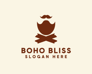 Mustache Beard Barber logo design